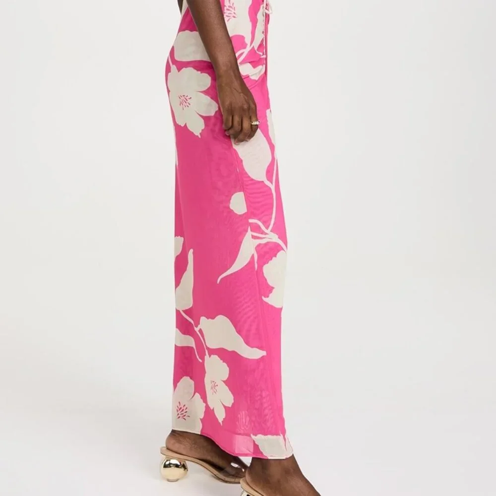 RESA Pink and Cream Floral Cutout Maxi Dress - Picture 6 of 7